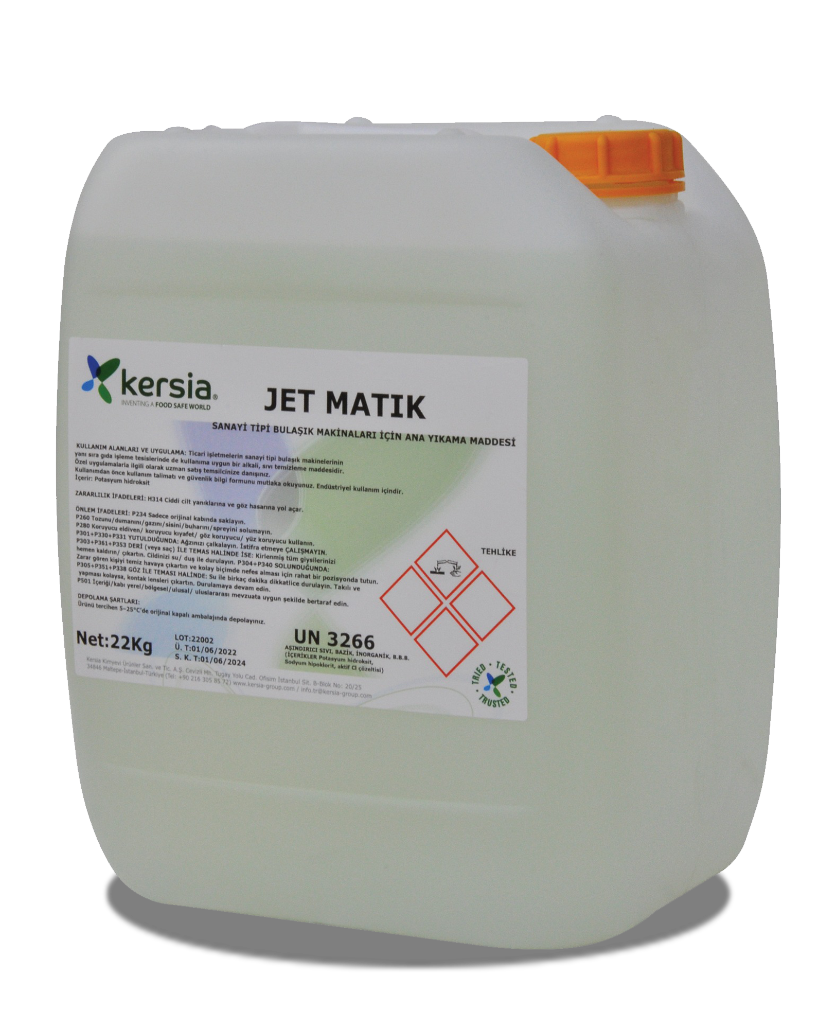 1 – Jet Matik Endüstriyel Bulaşık Makinesi Deterjanı-Klor içeriklidir